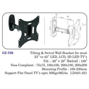 Fixed Universal Wall Bracket For Most 23" To 42" Led, Lcd, 3d Led Tvs