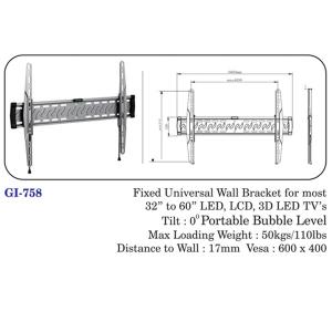 Fixed Universal Wall Bracket For Most 32" To 60" Led, Lcd, 3d Led Tvs