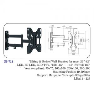 Tilting & Swivel Wall Bracket For Most 23" To 42" Led, 3d Led, Lcd Tvs